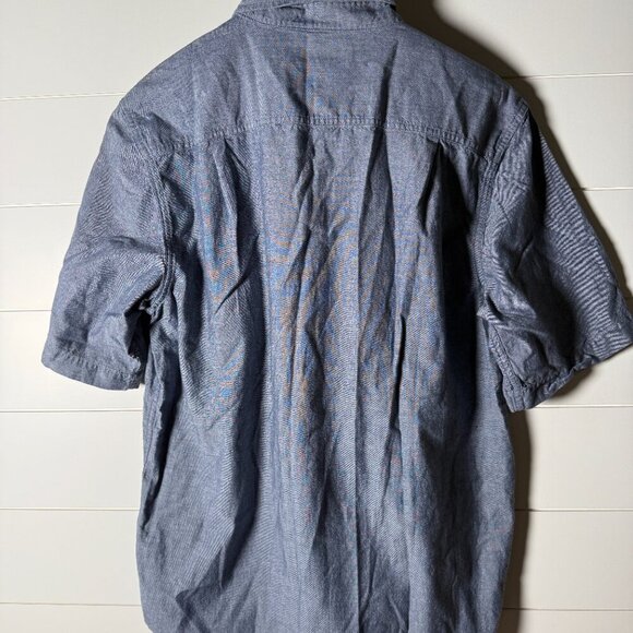Carhartt Relaxed Fit Short Sleeve Button Down  Size Medium Chambray Blue - Picture 3 of 11